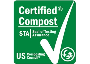 Green certified compost STA seal of testing assurance
